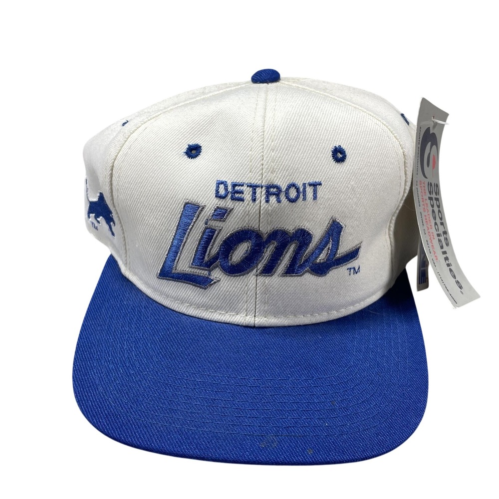 Vintage Detroit Lions Sports Specialties Hat Cap Snap Back Mens One Size White